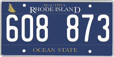 RI license plate 608873