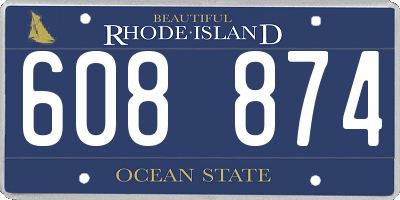 RI license plate 608874