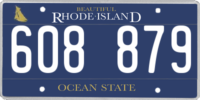 RI license plate 608879