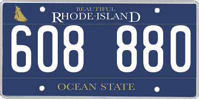 RI license plate 608880