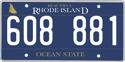 RI license plate 608881
