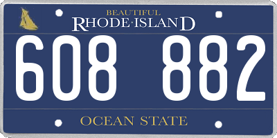 RI license plate 608882