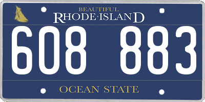RI license plate 608883