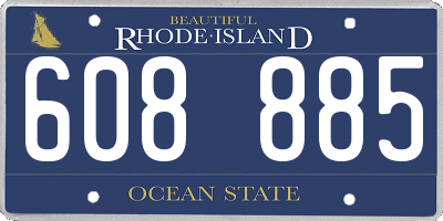 RI license plate 608885