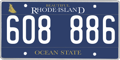 RI license plate 608886