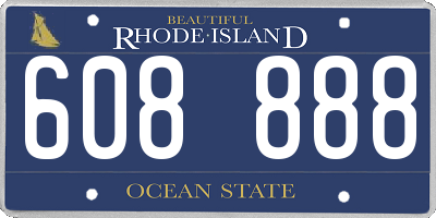 RI license plate 608888