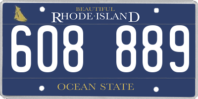 RI license plate 608889