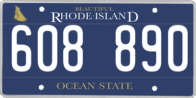 RI license plate 608890