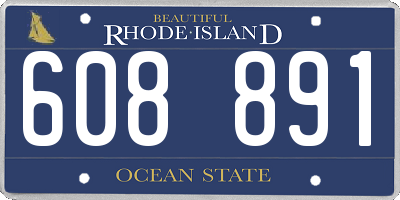 RI license plate 608891