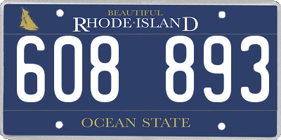 RI license plate 608893