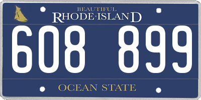 RI license plate 608899