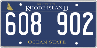 RI license plate 608902