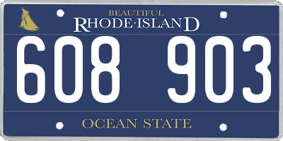 RI license plate 608903