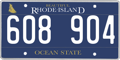 RI license plate 608904