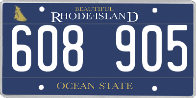 RI license plate 608905