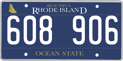 RI license plate 608906
