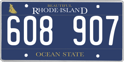 RI license plate 608907