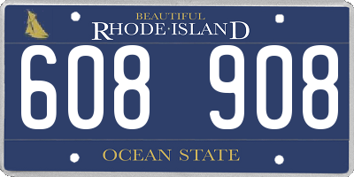 RI license plate 608908