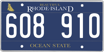 RI license plate 608910