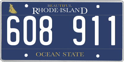 RI license plate 608911