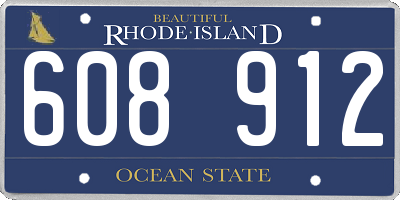 RI license plate 608912