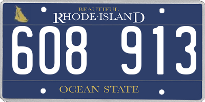 RI license plate 608913