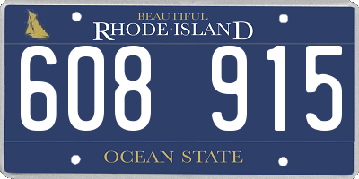 RI license plate 608915