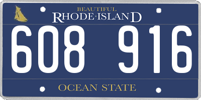 RI license plate 608916