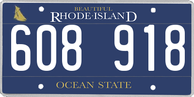 RI license plate 608918
