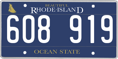 RI license plate 608919