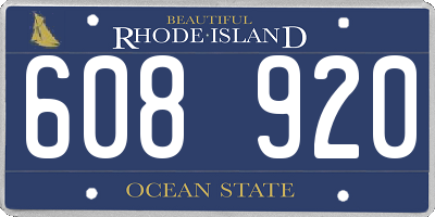 RI license plate 608920