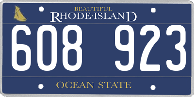 RI license plate 608923