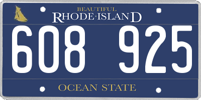 RI license plate 608925