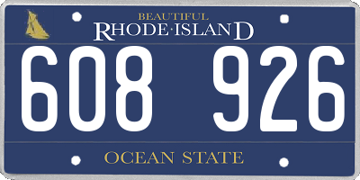 RI license plate 608926