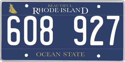 RI license plate 608927