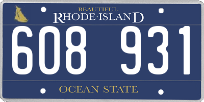 RI license plate 608931