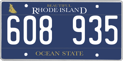 RI license plate 608935