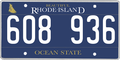 RI license plate 608936