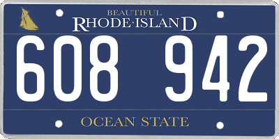 RI license plate 608942