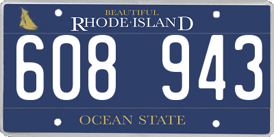 RI license plate 608943
