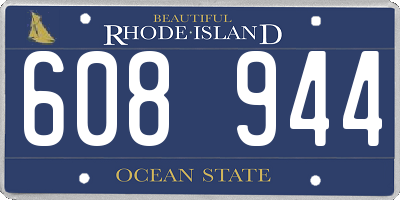 RI license plate 608944