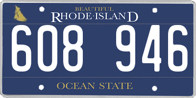 RI license plate 608946