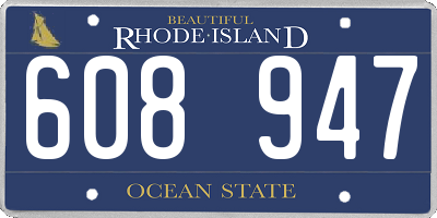 RI license plate 608947