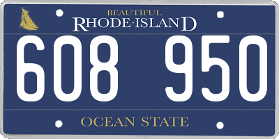 RI license plate 608950