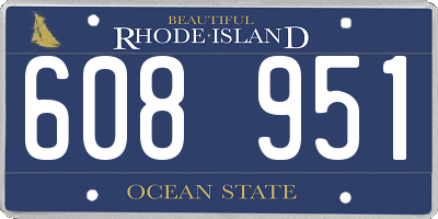 RI license plate 608951