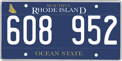 RI license plate 608952