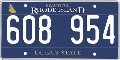RI license plate 608954