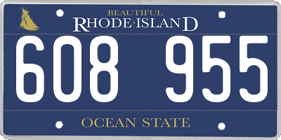 RI license plate 608955