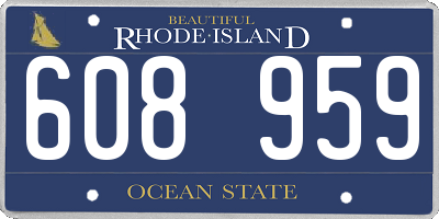 RI license plate 608959