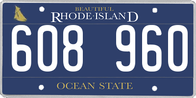 RI license plate 608960